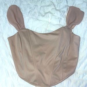 Corset Top with Chiffon Sleeve Straps